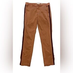 Chino by Anthropologie Pants Women's 28 Brown Maroon Velvet Stripe Relaxed